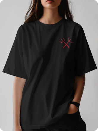 Camiseta Oversized Preta para Umbandistas - Algodão Pima e Conforto Máximo