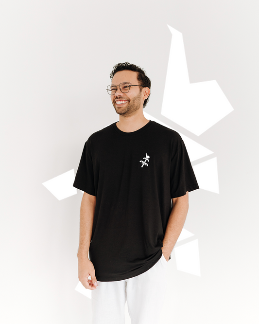 Camiseta de Oxalá Tech Basic Preta - Viscose e Conforto Máximo para Umbandistas