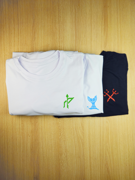 Kit com 3 Camisetas Tech Branca - Orixás de Cabeça e Exu